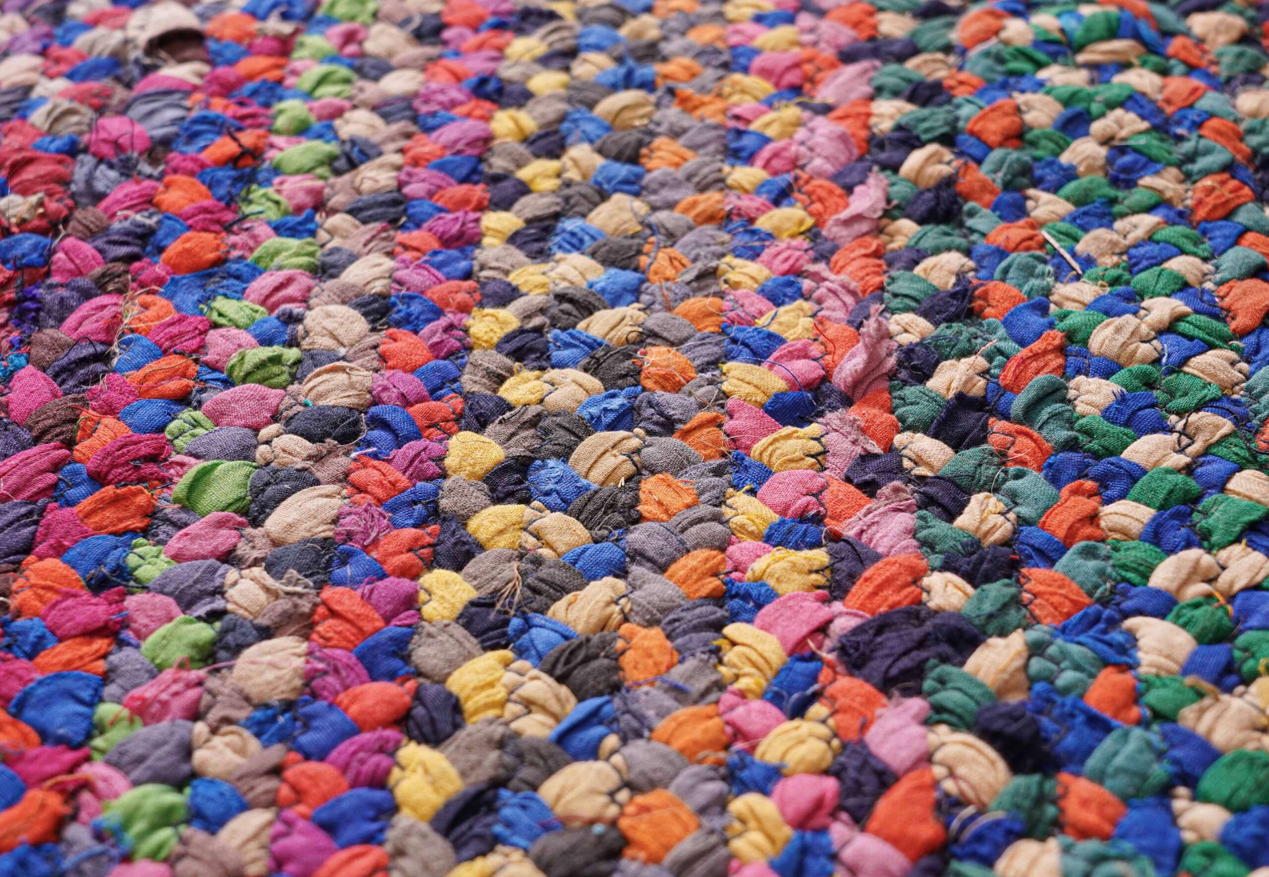 Everyday Cotton Floor Rug Clean Grid Design Modern Style