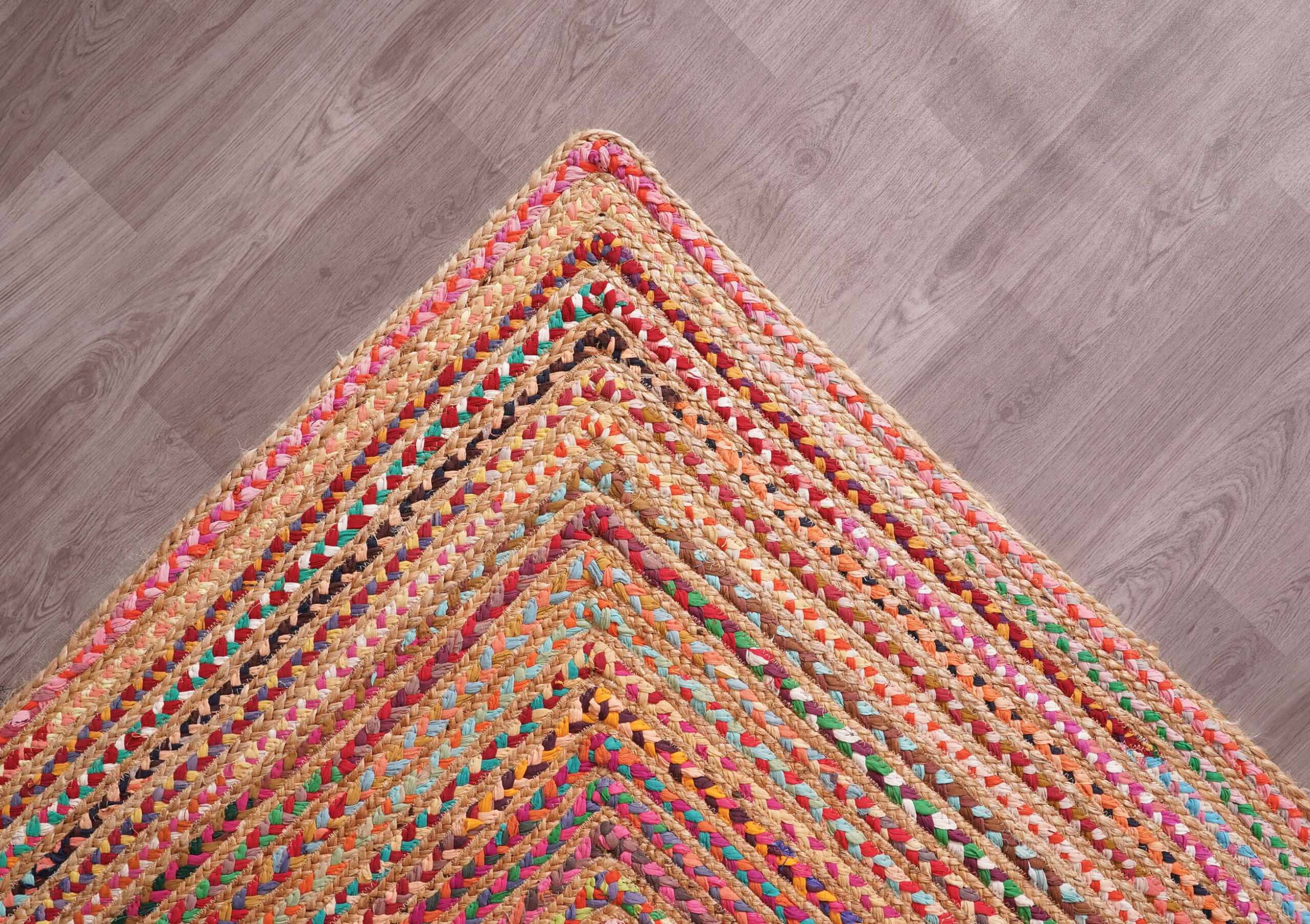 Soft Cotton Runner Rug Subtle Line Pattern